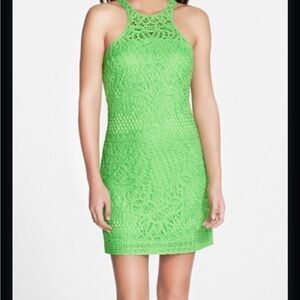 Lilly Pulitzer Jamie Crochet Green Mini Dress